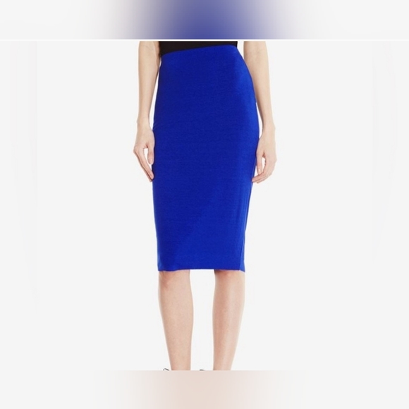 Vince Camuto Dresses & Skirts - Vince Camuto Royal Blue Stretch Knit Fit Midi Skirt Size XS